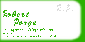 robert porge business card